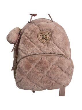 NWT! Juicy Couture Let's get Cozy Furry Backpack Dusty Blush